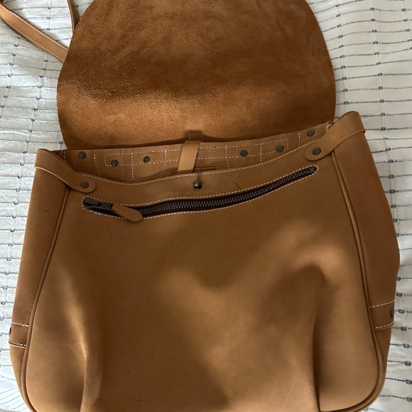 J Peterman Suede Mail Bag - Picture 6 of 8